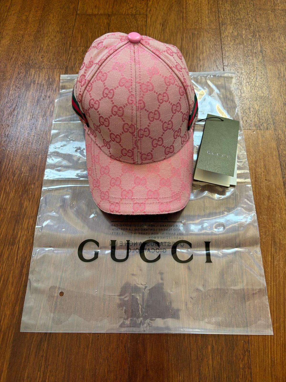 Gucci pet roze met GG-patroon, Kleding | Heren, Verzenden, Nieuw, One size fits all, Pet