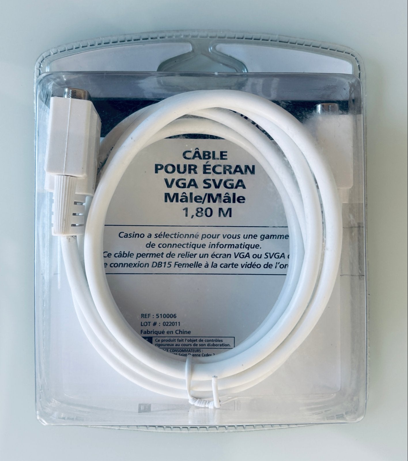 Nieuwe VGA SVGA Mannelijk/Mannelijk kabel 1,80 M, Ophalen, Nieuw, Minder dan 2 meter, Overige kabels