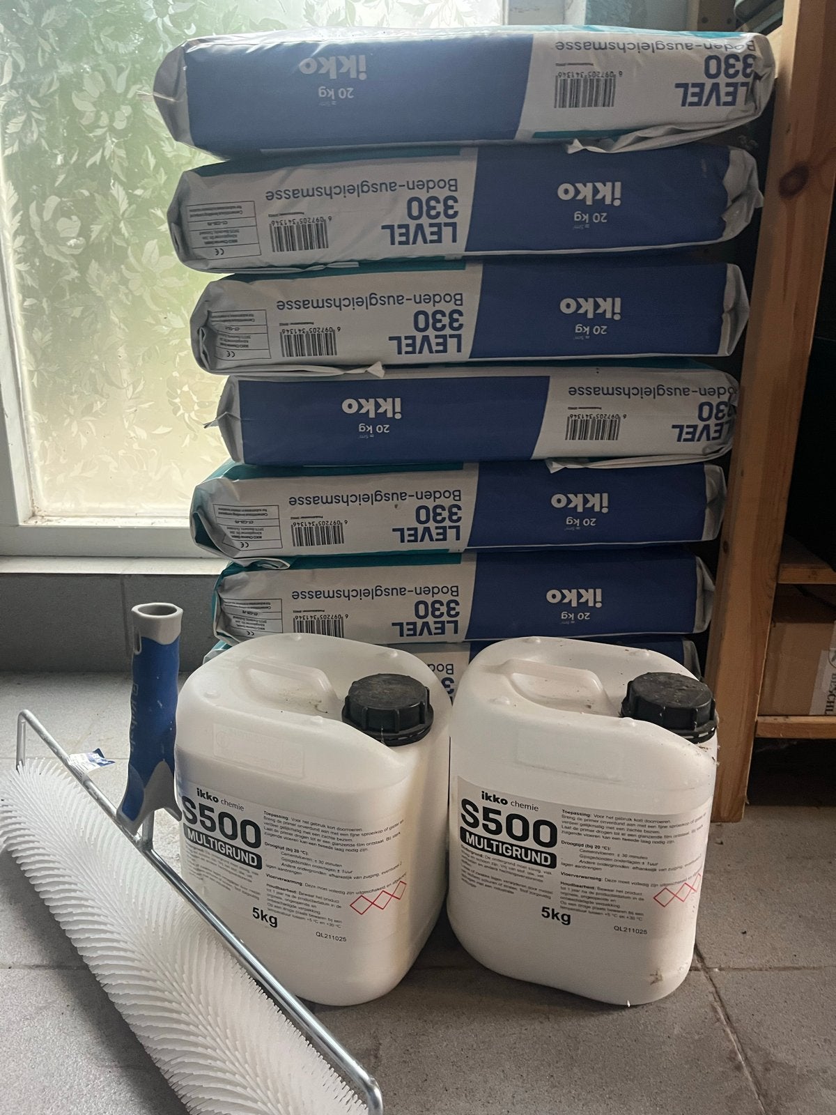 Egaline set 8x20kg, 2x voorstrijk en prikroller, Ophalen, Nieuw, Overige materialen, Overige typen