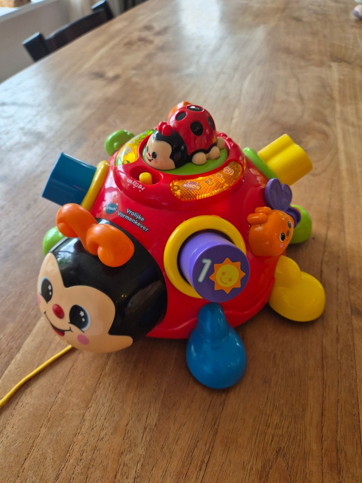 VTech Vrolijke Vormenkever met geluiden en trekkoord, Ophalen, Zo goed als nieuw, Overige typen, Met geluid