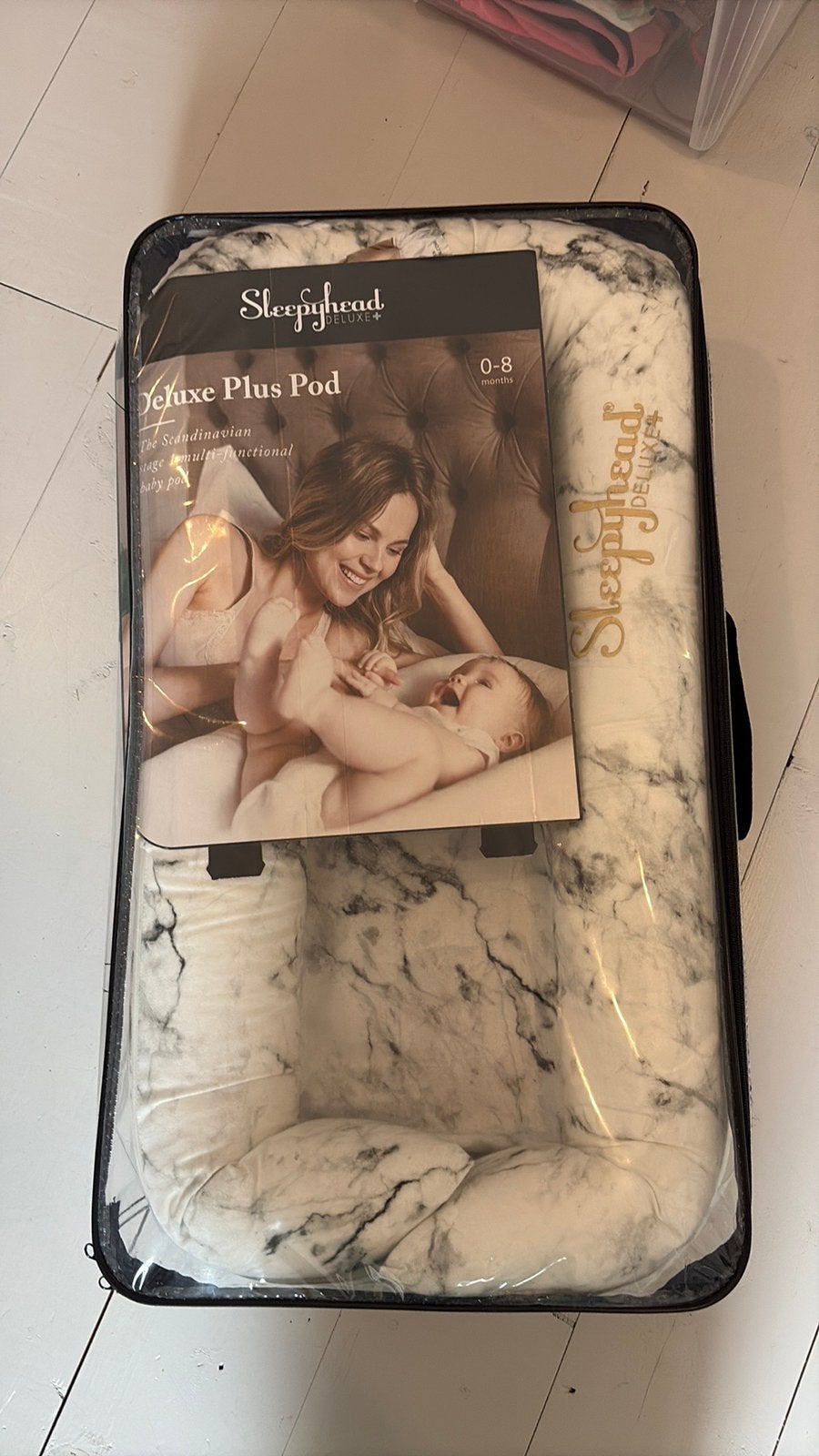 Sleepyhead/dockatot Deluxe Plus Pot babynestje Marble White, Ophalen of Verzenden, Zo goed als nieuw
