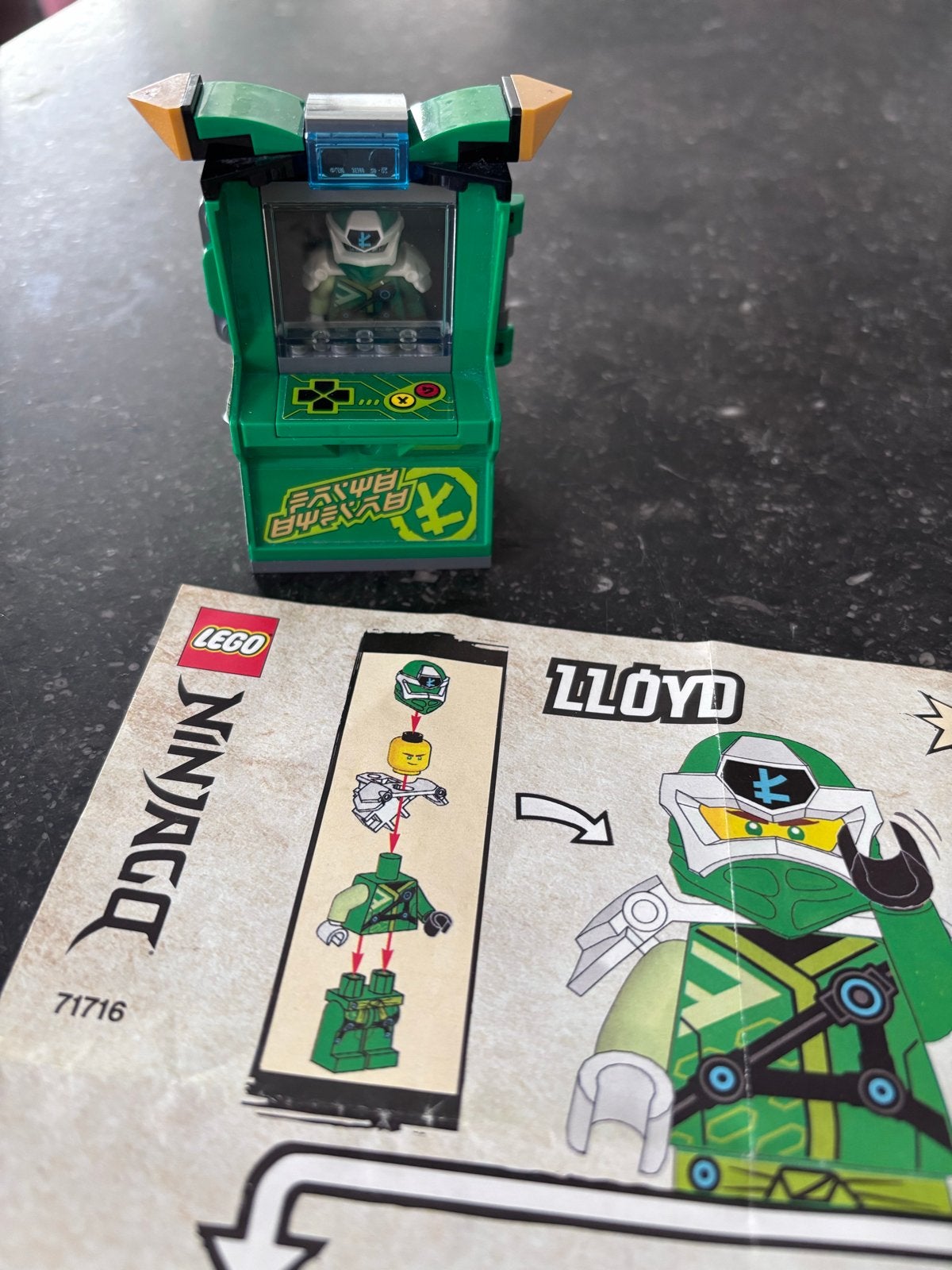 Lego Ninjago Lloyd Arcade Pod 71716 met minifiguur, Lego, Ophalen of Verzenden, Zo goed als nieuw, Inclusief instructies