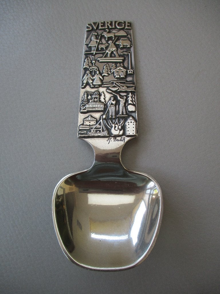 HALLBERG - schep/lepel - jaren 1960 - H. Decker - Zweden, Zilver, Ophalen of Verzenden, Metaal, Overige merken