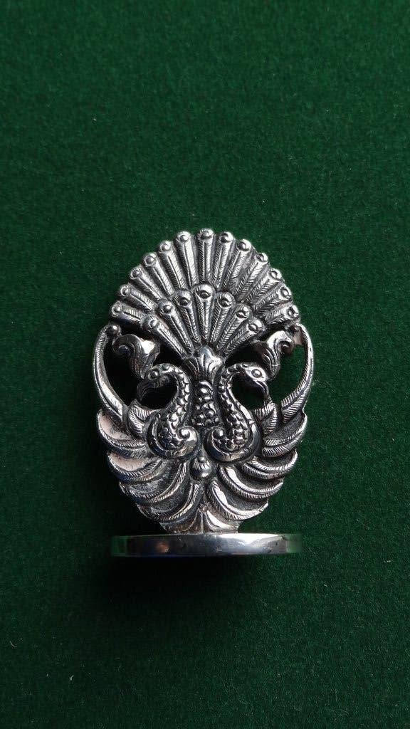 Cachet - Pauw - 800 zilver Art Deco, Ophalen of Verzenden, Zilver