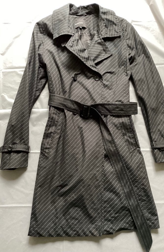 Prachtige CREENSTONE Trenchcoat Jas mt M (38), Zwart, Creenstone, Zo goed als nieuw, Ophalen
