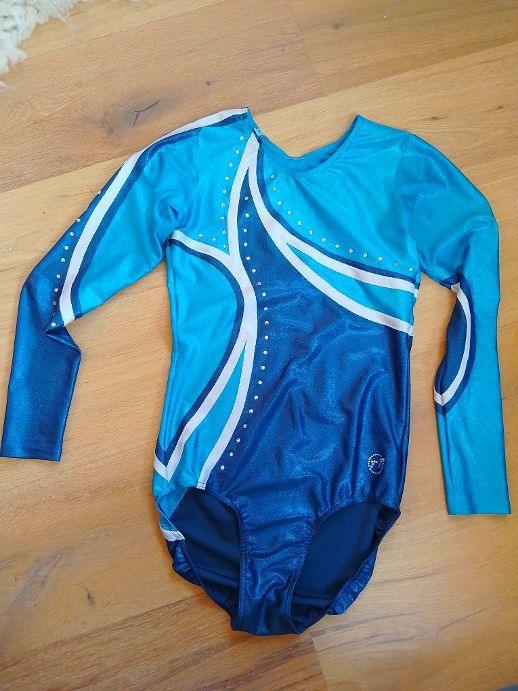 turnpakje maat S/M, Sport en Fitness, Turnen, Zo goed als nieuw, Turnpak(je), Maat 36 t/m 42, Blauw, Ophalen of Verzenden
