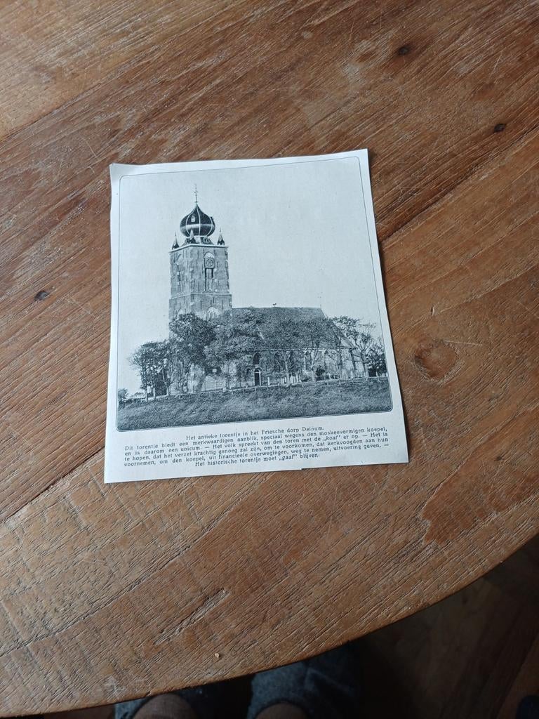 Knipsel torentje Deinum 1923, Ophalen of Verzenden, 1920 tot 1940, Knipsel(s)