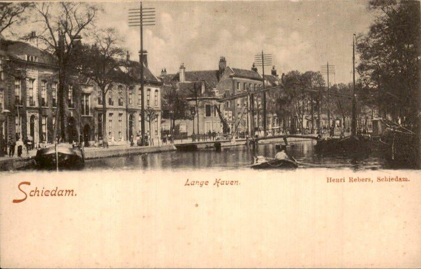 Schiedam - Lange Haven, Ophalen of Verzenden, Voor 1920, Ongelopen, Zuid-Holland