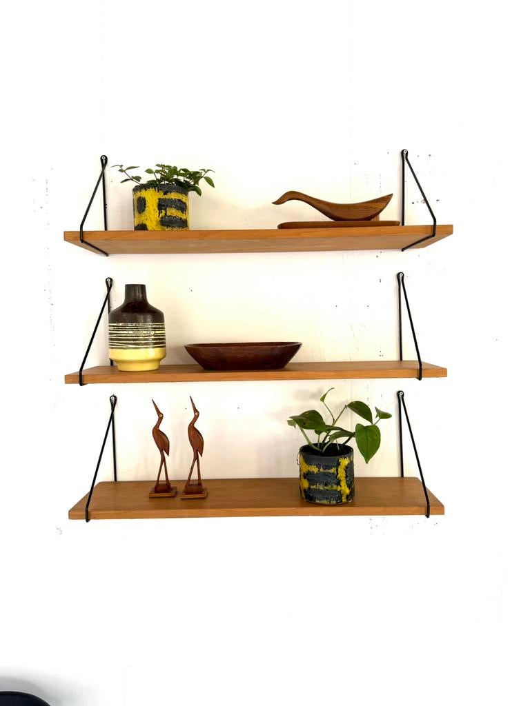 Vintage beukenhouten wandrek, WHB Germany ‘60, Ophalen of Verzenden, Zo goed als nieuw