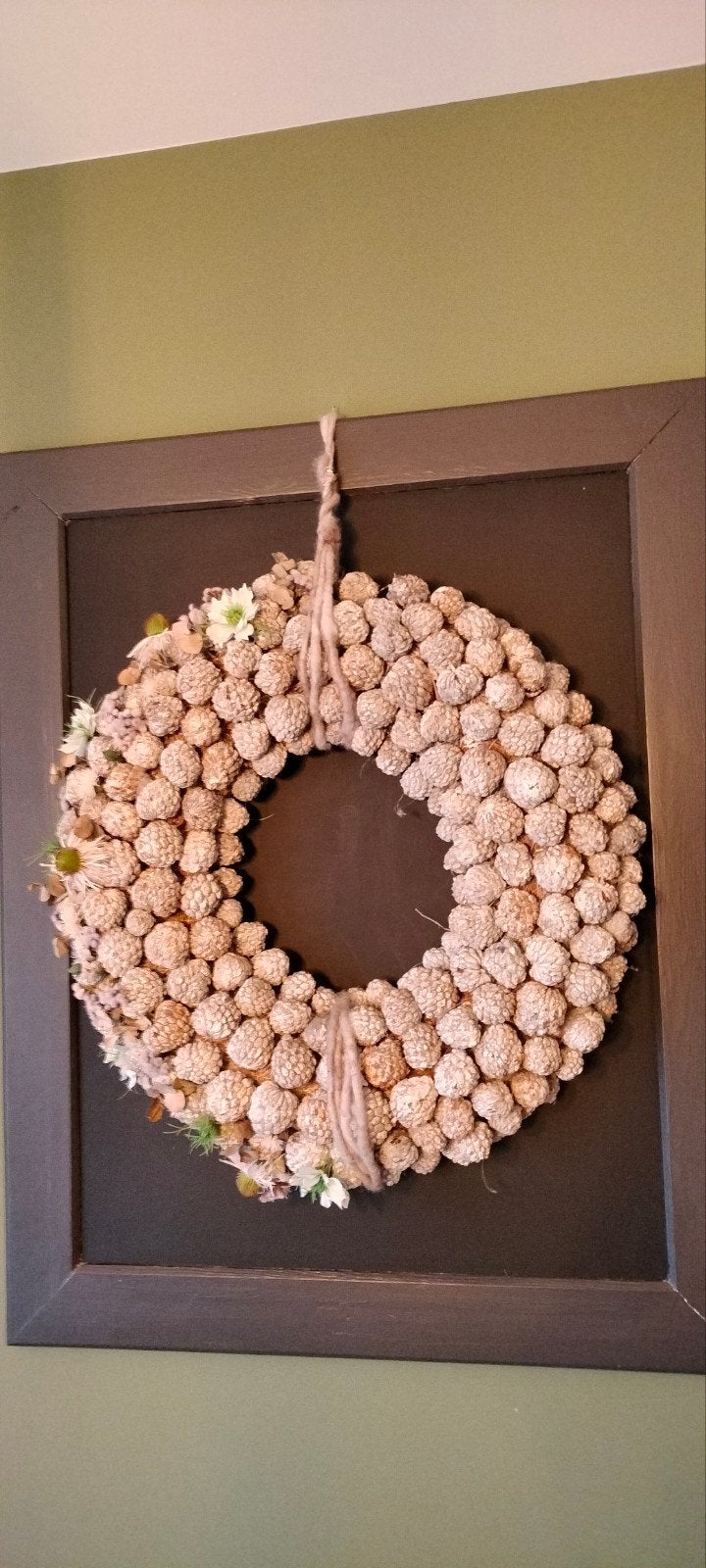 Grote krans met zijde bloemen, Ophalen of Verzenden, Zo goed als nieuw
