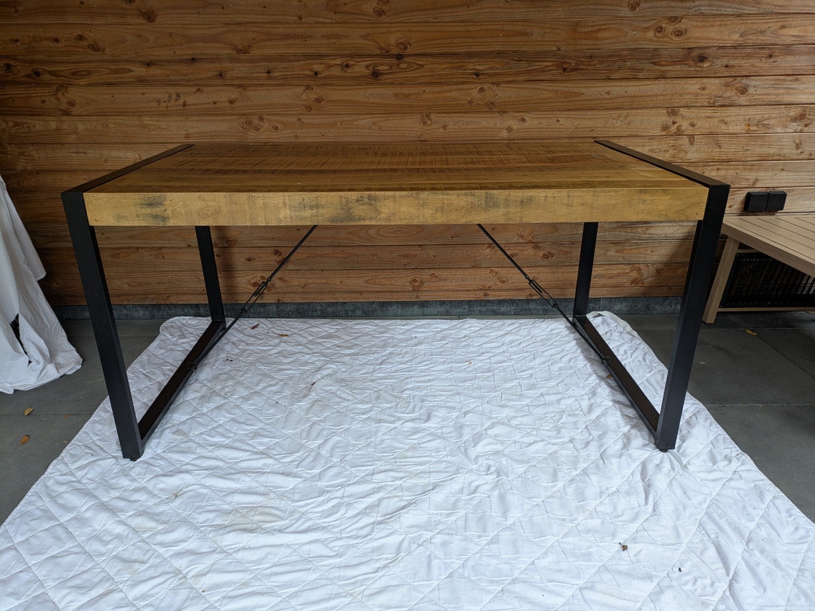 Eettafel, mangohout 160 x 90, Huis en Inrichting, Gebruikt, 50 tot 100 cm, 150 tot 200 cm, Vier personen