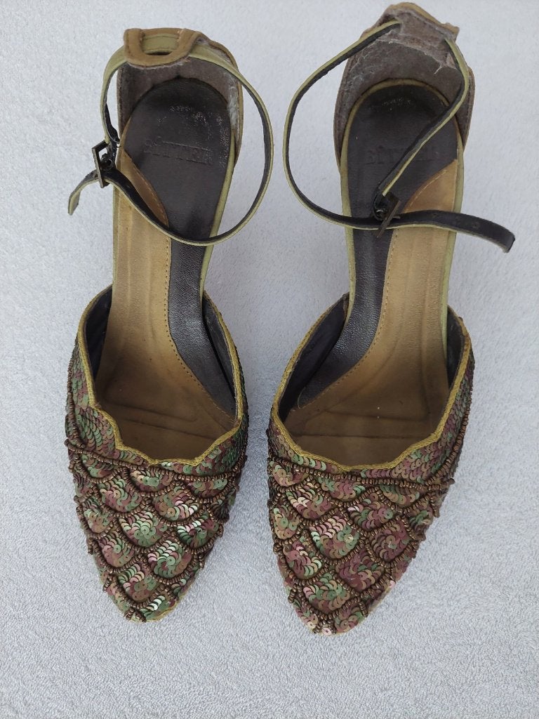 Schoenen - Bitter - mt36, Zo goed als nieuw, Bitter, Groen, Sandalen of Muiltjes
