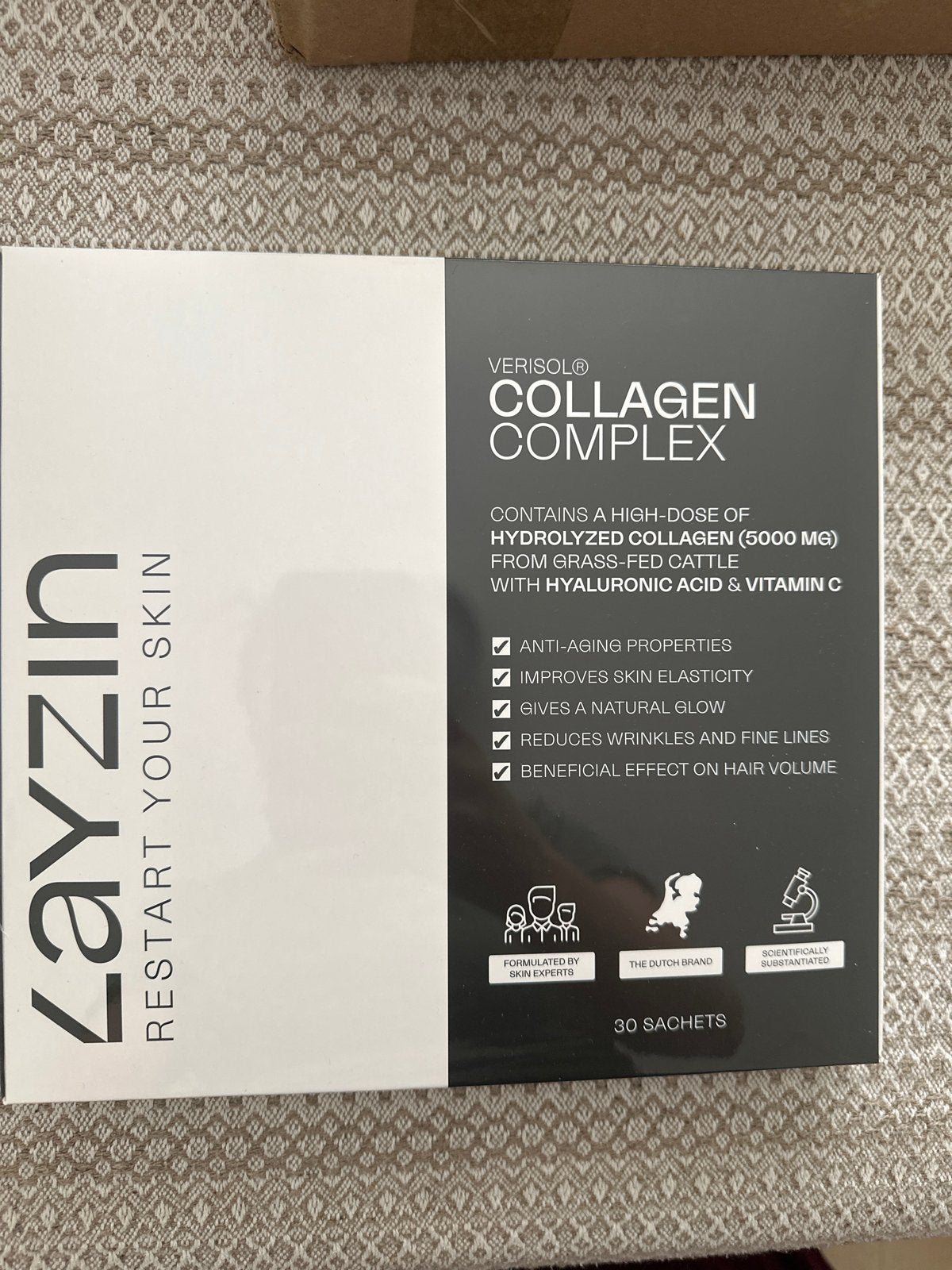 Layzin Collageen Complex Sachets (30 stuks/doos) - Nieuw, Ophalen of Verzenden, Nieuw, Poeder of Drank