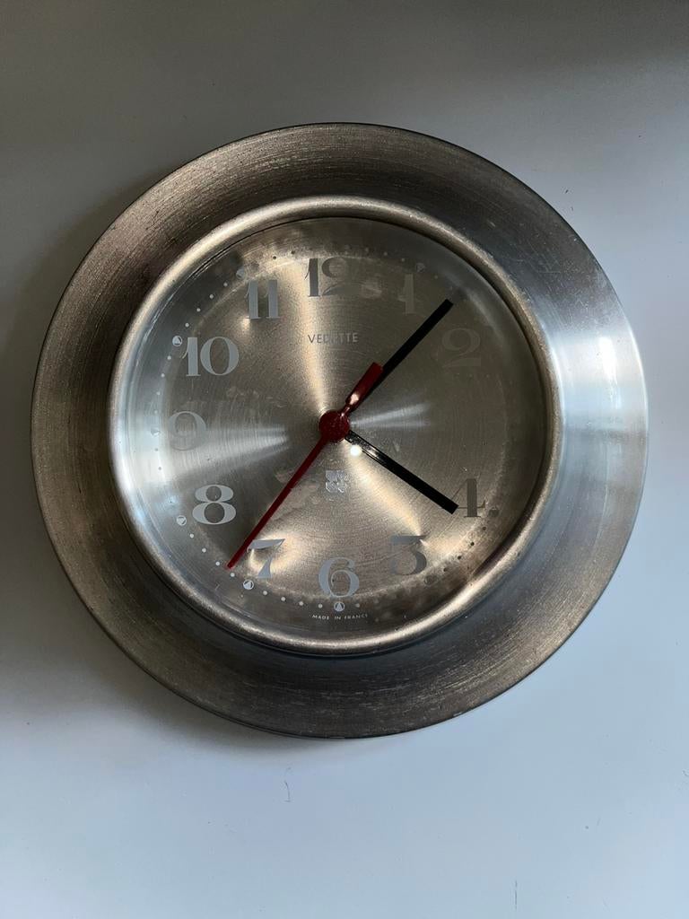 Vintage Vedette wandklok - Made in France, Ophalen of Verzenden, Gebruikt