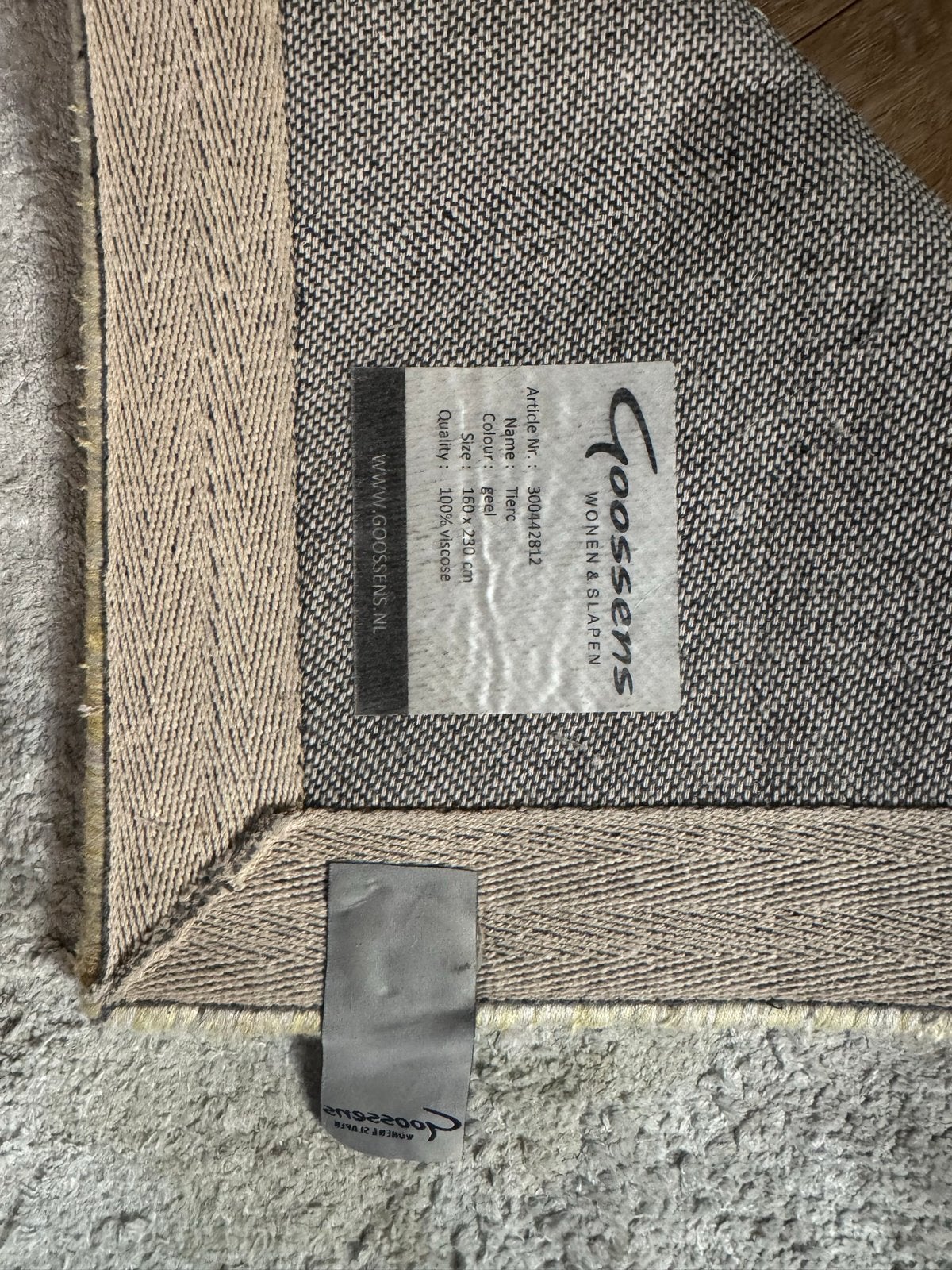 Goossens Vloerkleed Geel/Grijs - 160x230 cm, Ophalen, Gebruikt, Geel, 150 tot 200 cm