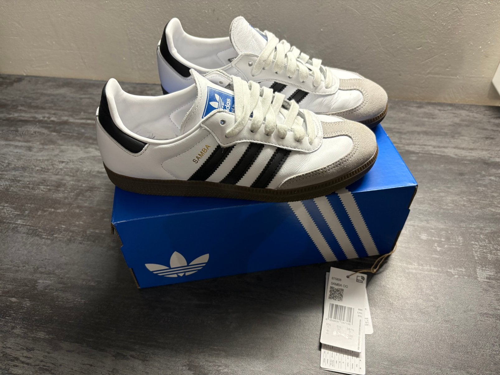 Adidas Samba OG wit maat 38 2/3 US maat 6 zgan, Ophalen, Zo goed als nieuw, Wit, Sneakers of Gympen