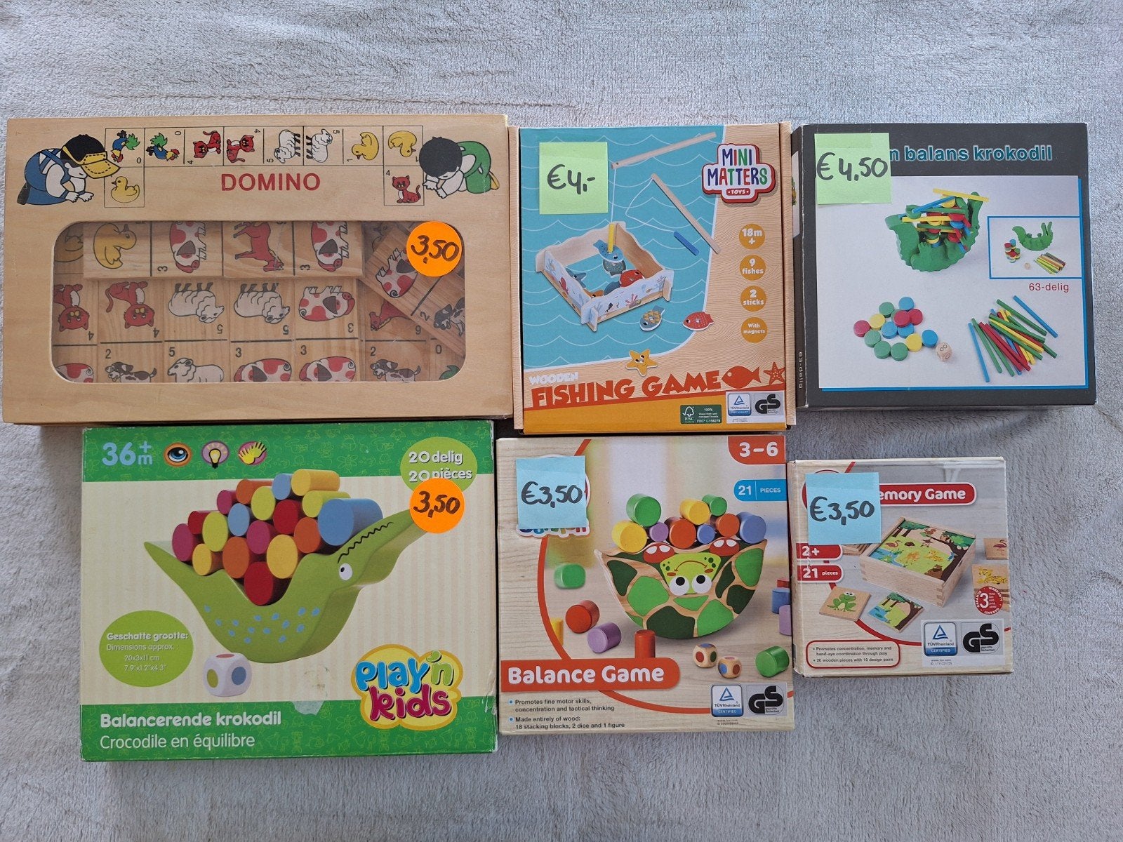 Diverse houten spelletjes tbv goed doel, Verzenden, Gebruikt