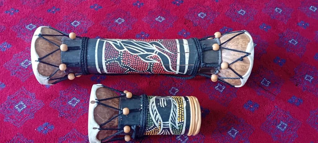 Set van 2 Afrikaanse Djembe Trommels - Handgemaakt, Muziek en Instrumenten, Percussie, Ophalen of Verzenden