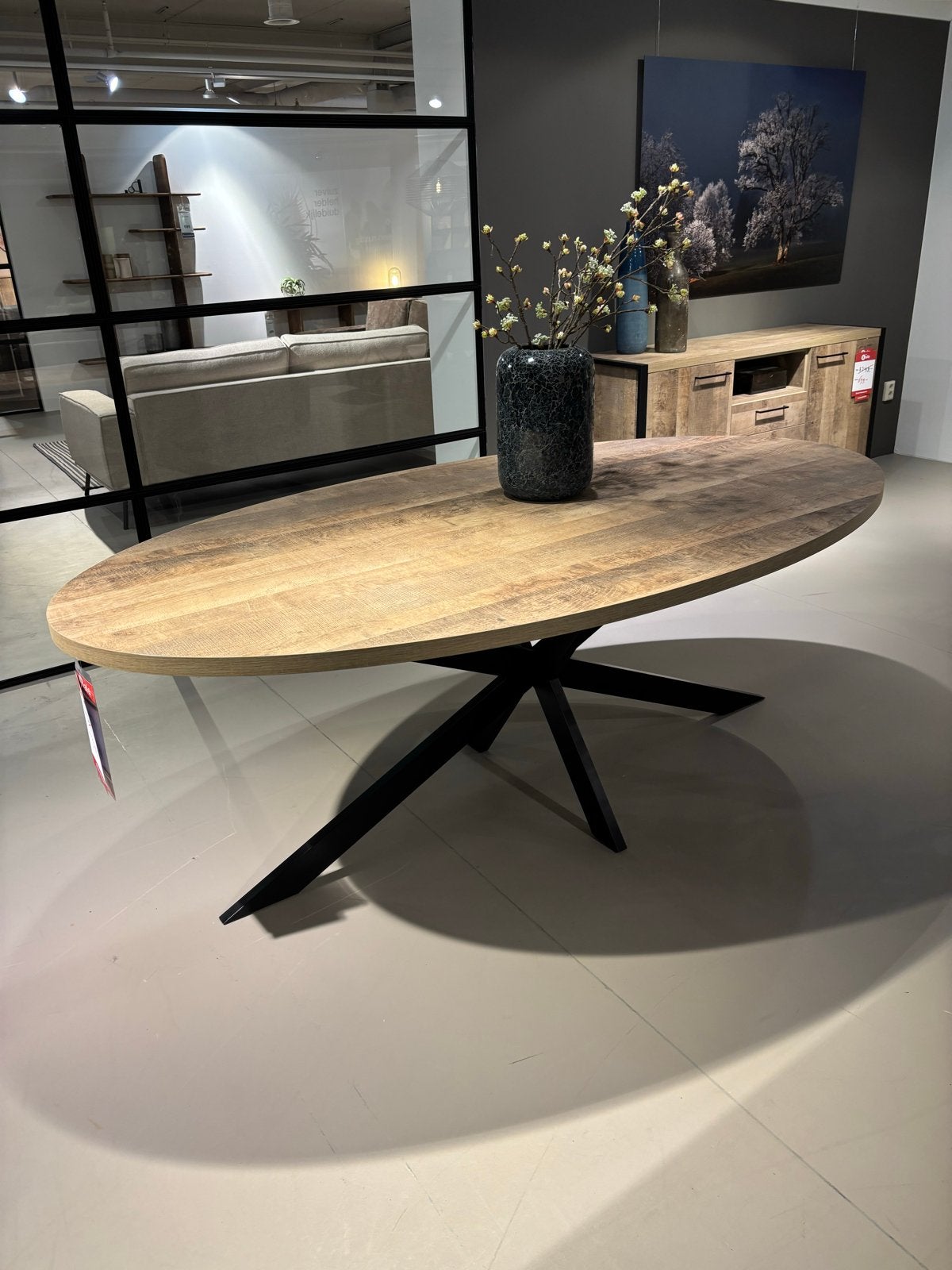 Eettafel Abbey Ovaal - Melamine Kleur Sand, Ophalen, Overige materialen, 100 tot 150 cm, Vijf personen of meer