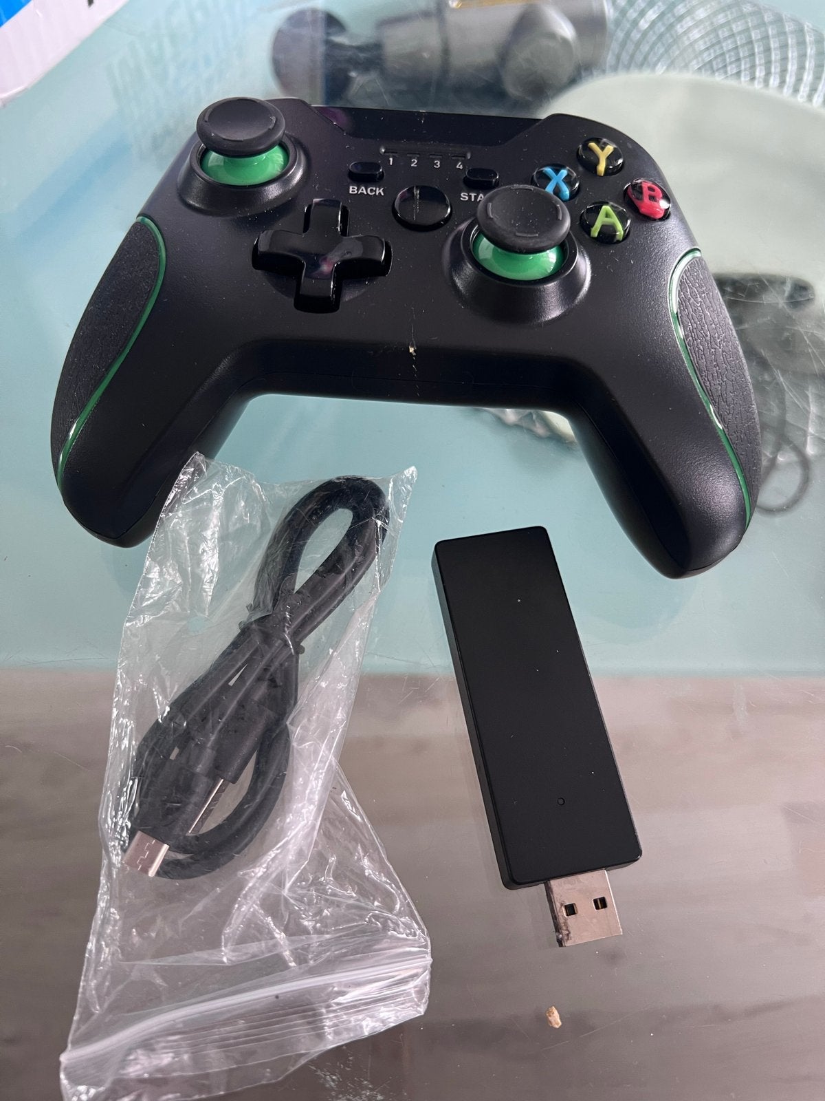 Draadloze Controller voor Xbox - Zwart met Groene Accenten, Gebruikt, Ophalen of Verzenden, Controller, Xbox 360