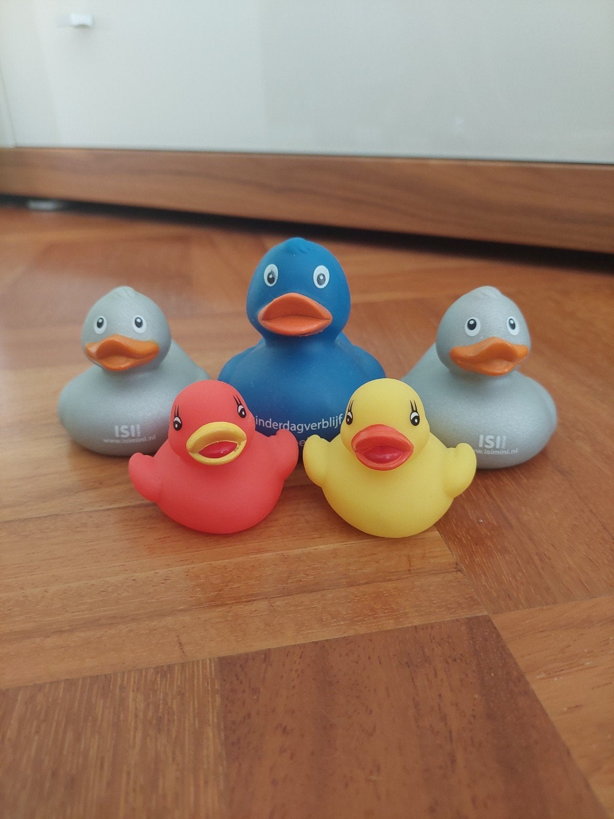 Set van 5 badeendjes - diverse kleuren, Ophalen of Verzenden, Gebruikt, Jongen of Meisje