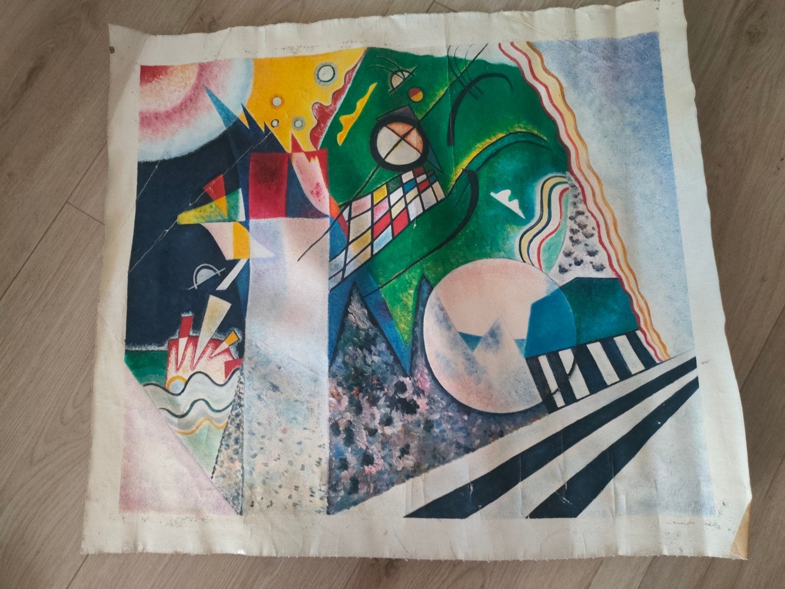 Los doek, echt geschilderd., Antiek en Kunst, Kunst | Schilderijen | Abstract, Ophalen of Verzenden