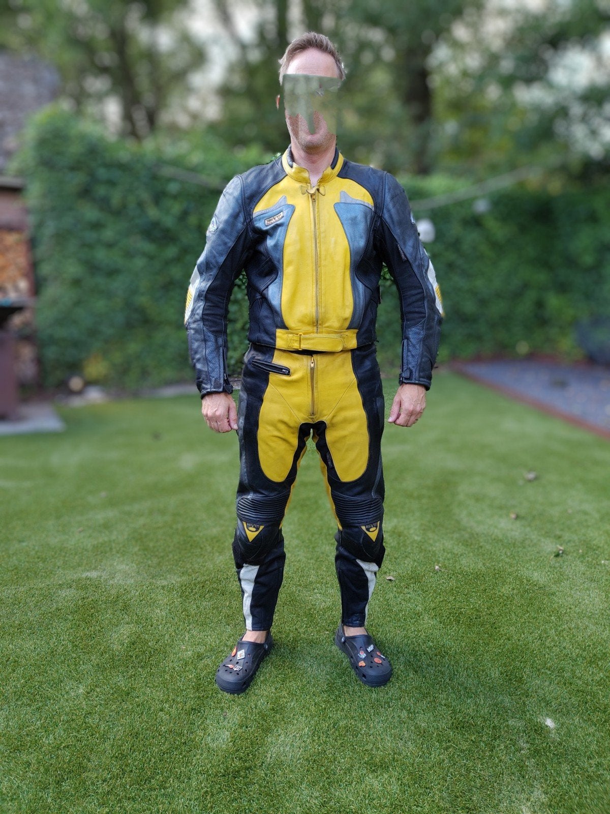 Rev'it! Lederen Combi Motorpak Racepak Geel Zwart Maat 56 XL, Rev'it!, Ophalen of Verzenden, Tweedehands, Heren