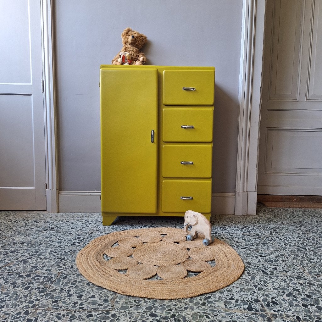 vintage kinderkamerkast 60s kast gangkast kinderkamer, Kast, 105 cm of meer, Ophalen of Verzenden, Zo goed als nieuw
