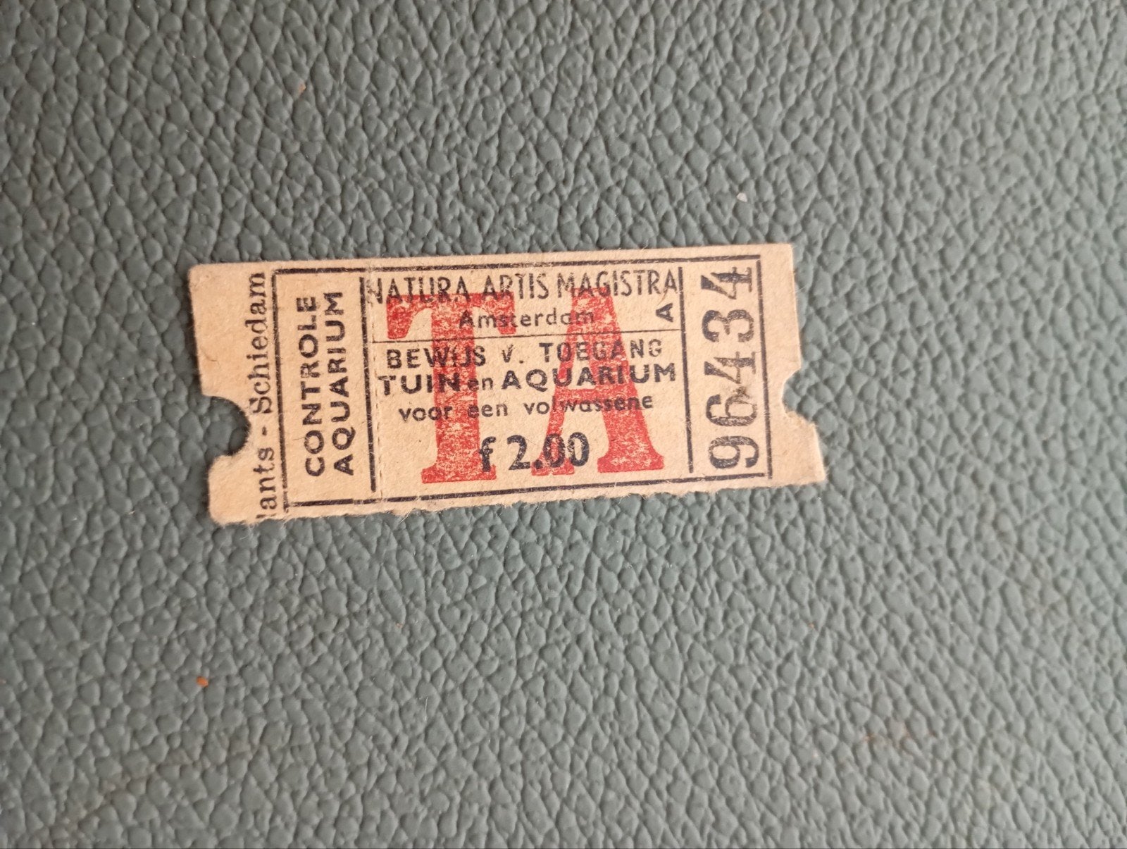 Vintage Natura Artis Magistra Toegangs bewijs Amsterdam, Ophalen of Verzenden, Gebruiksvoorwerp