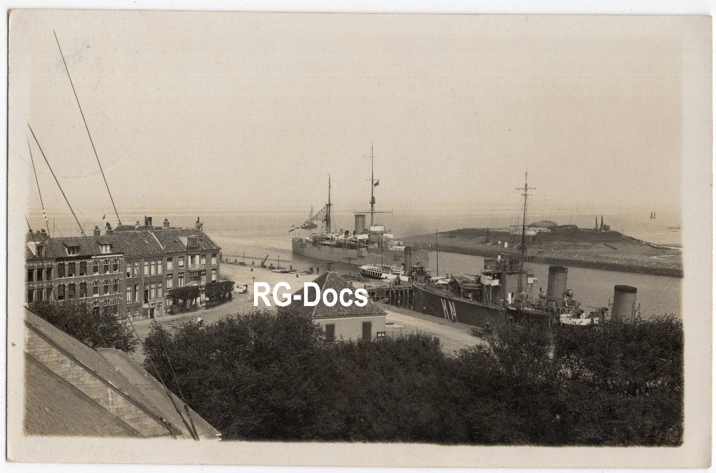 Ansichtkaart Fotokaart Marineschepen Den Helder Haven 1931, Ophalen of Verzenden, 1920 tot 1940, Gelopen, Noord-Holland