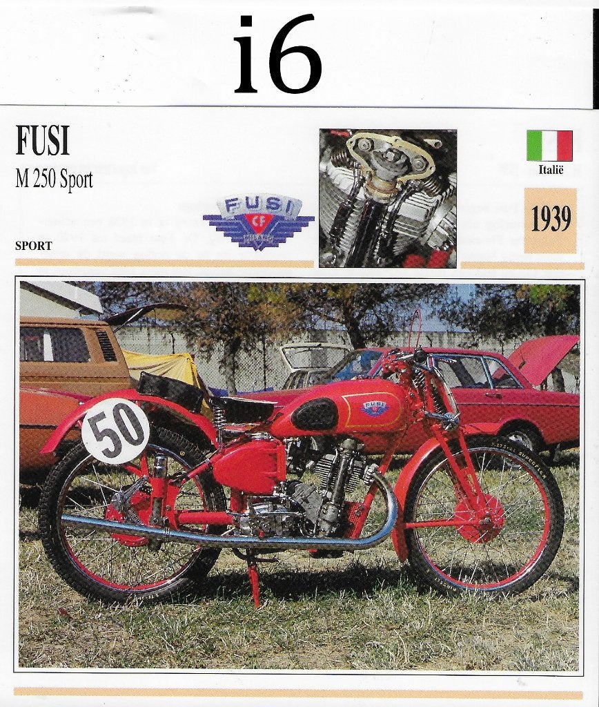 Ma1128 motorkaart ( i6 ) Fusi m 250 sport ( 1939 ), Ophalen of Verzenden, Zo goed als nieuw, Motoren