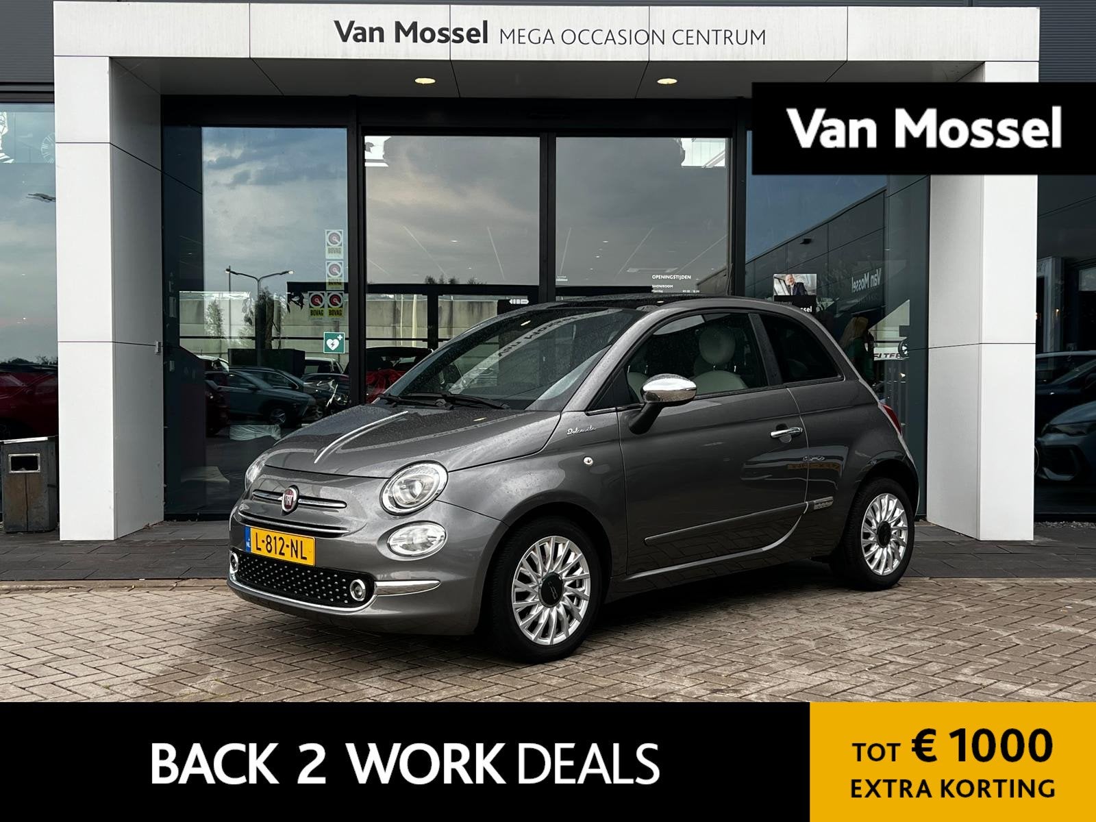 Fiat 500 1.0 Hybrid Dolcevita | PANO | Cruise Control | Blue, 12 maanden, Stof, Euro 6, 4 stoelen