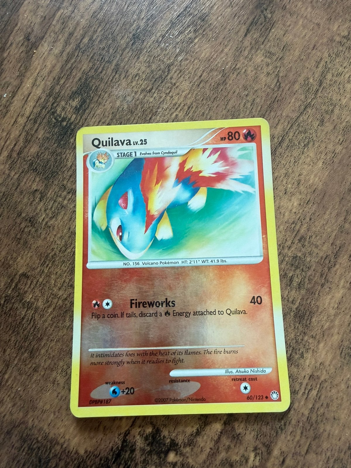 Pokemonkaart quilava, Ophalen of Verzenden, Zo goed als nieuw