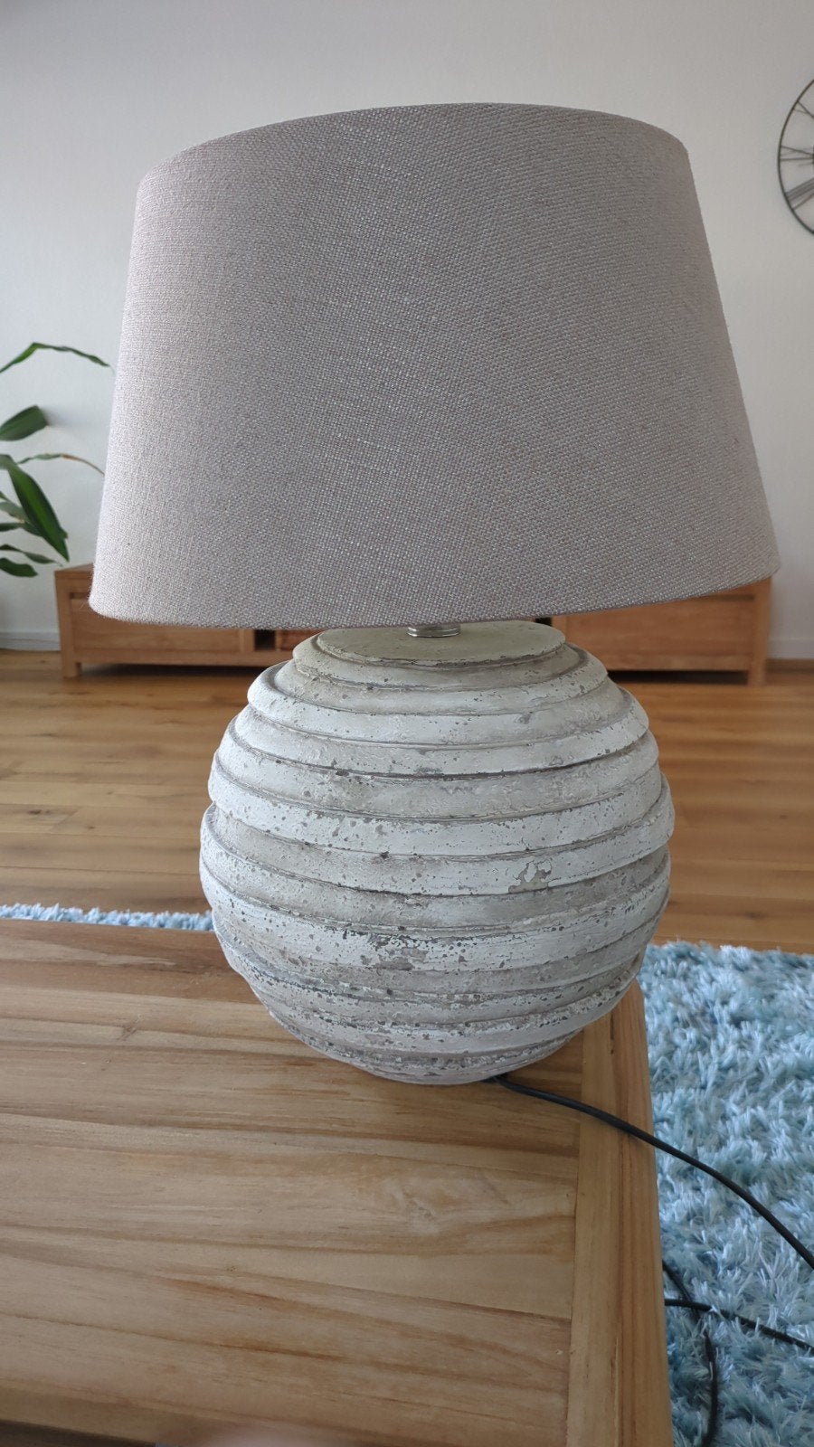 Sfeervolle tafellamp met stoffen kap, 55cm hoog, Huis en Inrichting, Lampen | Tafellampen, Ophalen, Gebruikt, Overige materialen