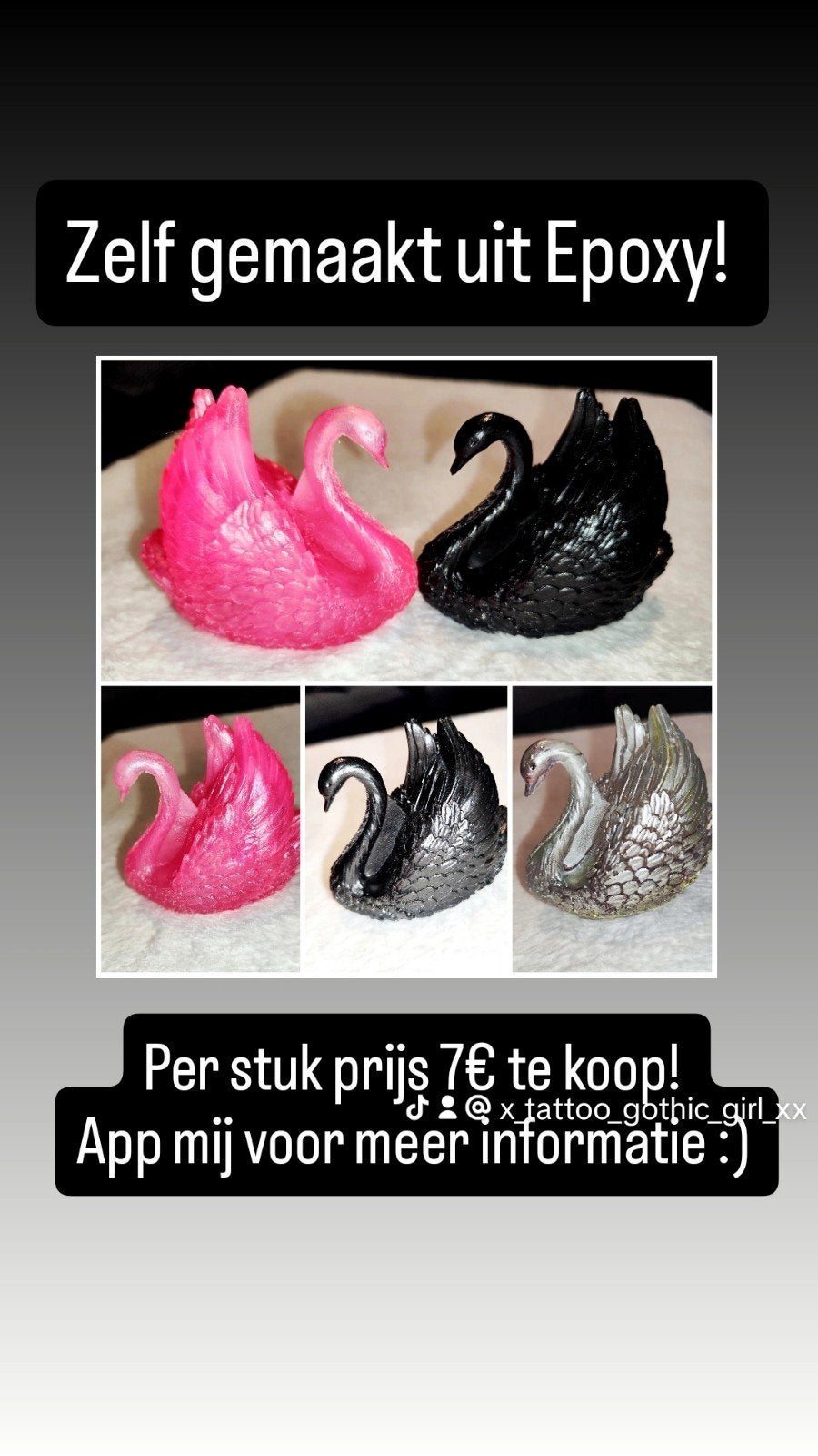 Handgemaakte Zwanen van Epoxy - Diverse Kleuren, Handgemaakt, Dieren, Nieuw, Meerkleurig