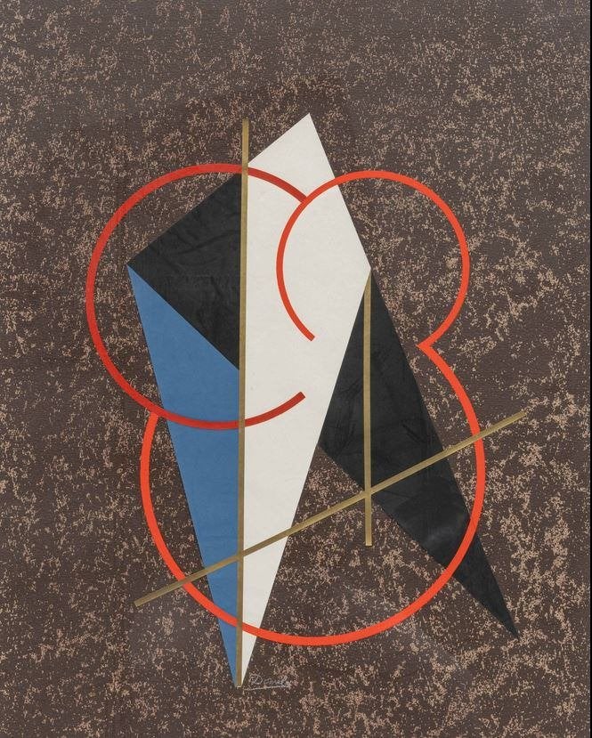 César Domela Nieuwenhuis(1900)Zeefdruk Collage"Abstract" Ges, Abstract, Gesigneerd, Zeefdruk, Ophalen of Verzenden