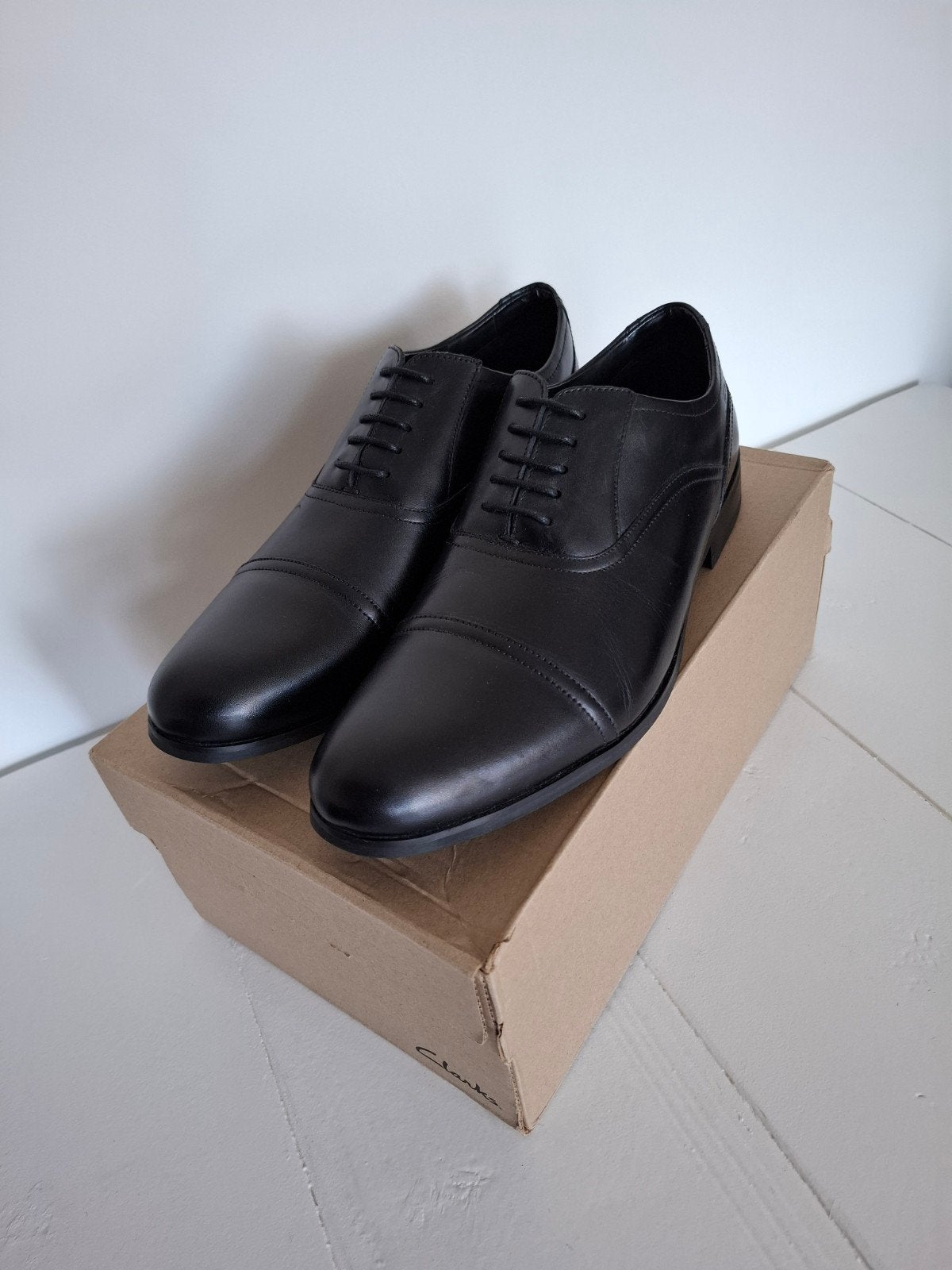 Clarks Brint Cap zwarte leren Oxford schoenen (maat: 45 EU), Kleding | Heren, Zwart, Clarks, Ophalen of Verzenden, Zo goed als nieuw
