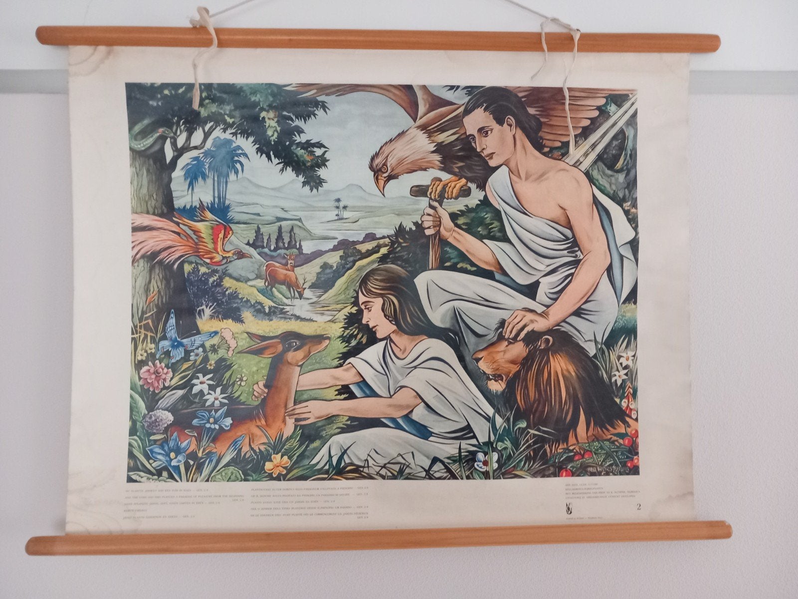 40 Bellarminus Bijbelplaten op linnen - Vintage schoolplaten, Antiek en Kunst, Ophalen, Geschiedenis