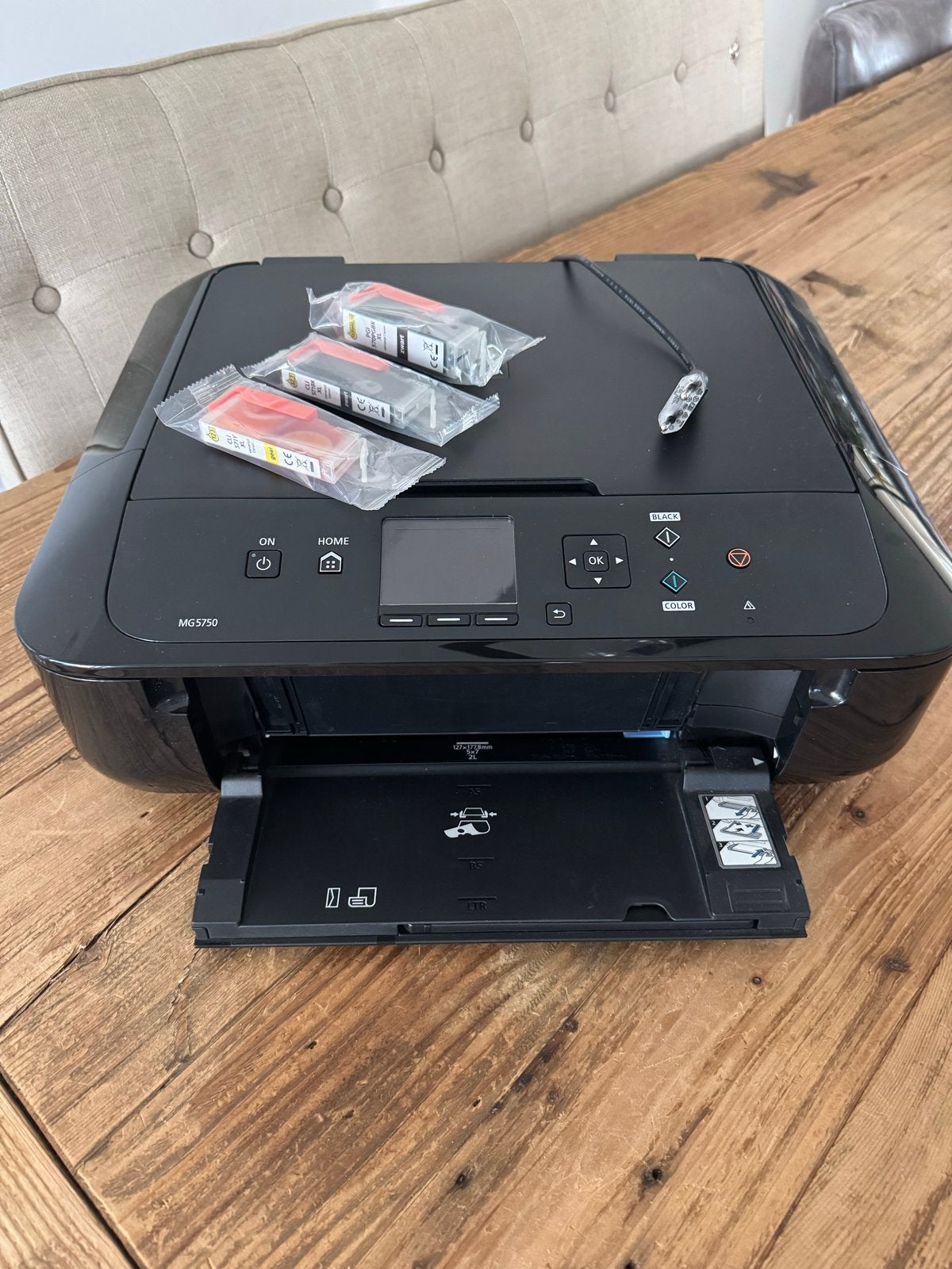 Canon MG5750 All-in-one printer met 3 nieuwe cartridges, Computers en Software, Printers, Gebruikt, Inkjetprinter, All-in-one