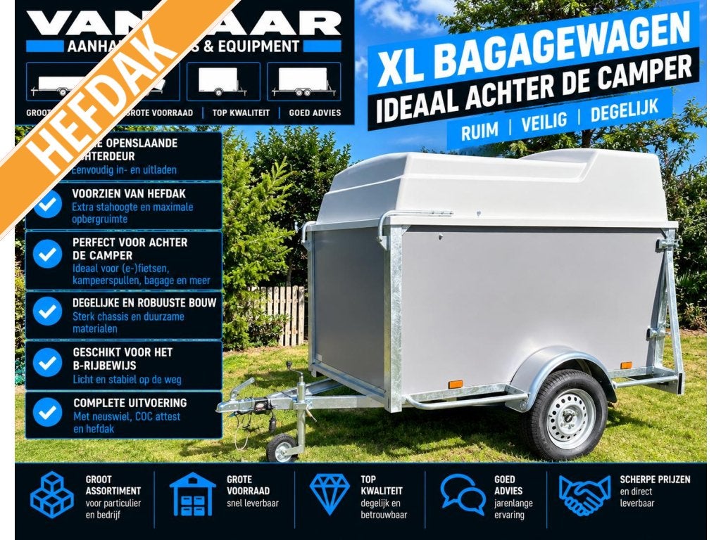 NIEUW Gesloten aanhangwagen met hefdak B rijbewijs., Niet ingevuld, Nieuw, Niet ingevuld, Niet ingevuld