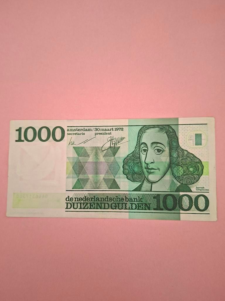1000 gulden Spinoza uit 1972 in PR-, Postzegels en Munten, Bankbiljetten | Nederland, Ophalen of Verzenden, 1000 gulden, Los biljet