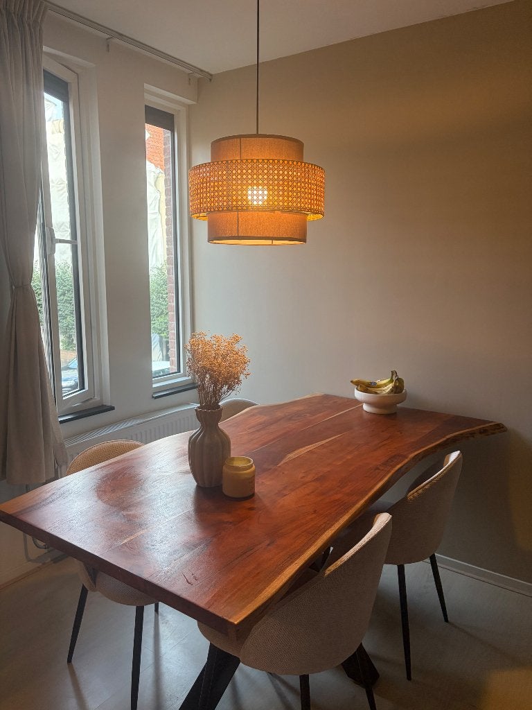 Eettafel massief eikenhout 180- 90-95, Ophalen, Eikenhout, 200 cm of meer, 50 tot 100 cm