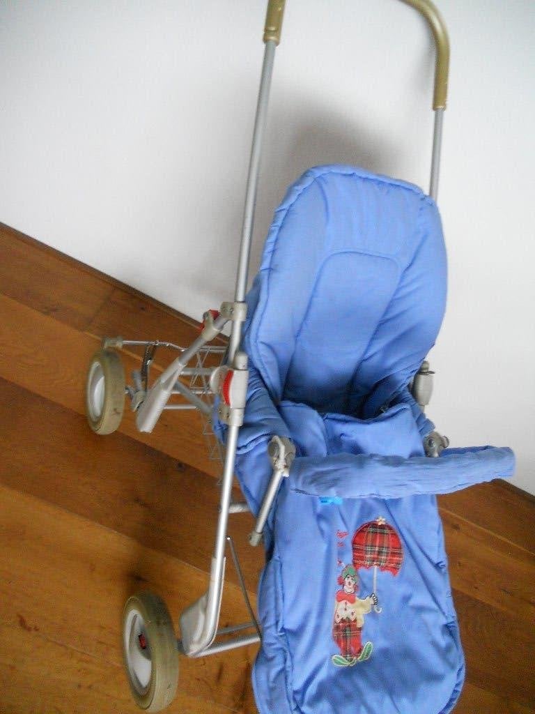 wandelwagen Herlag Sunny met voetenzak blauw, Gebruikt, Luchtbanden, Ophalen, Kinderwagen