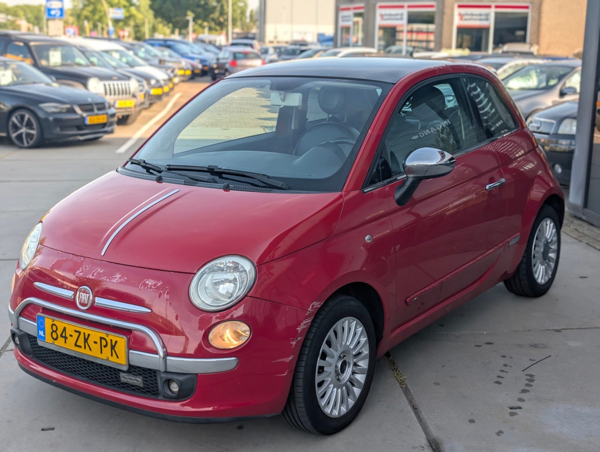 Fiat 500 1.2 Lounge - Leer - Pano -Airco -, Auto's, Fiat, Gebruikt, 4 cilinders, 840 kg, 4 stoelen