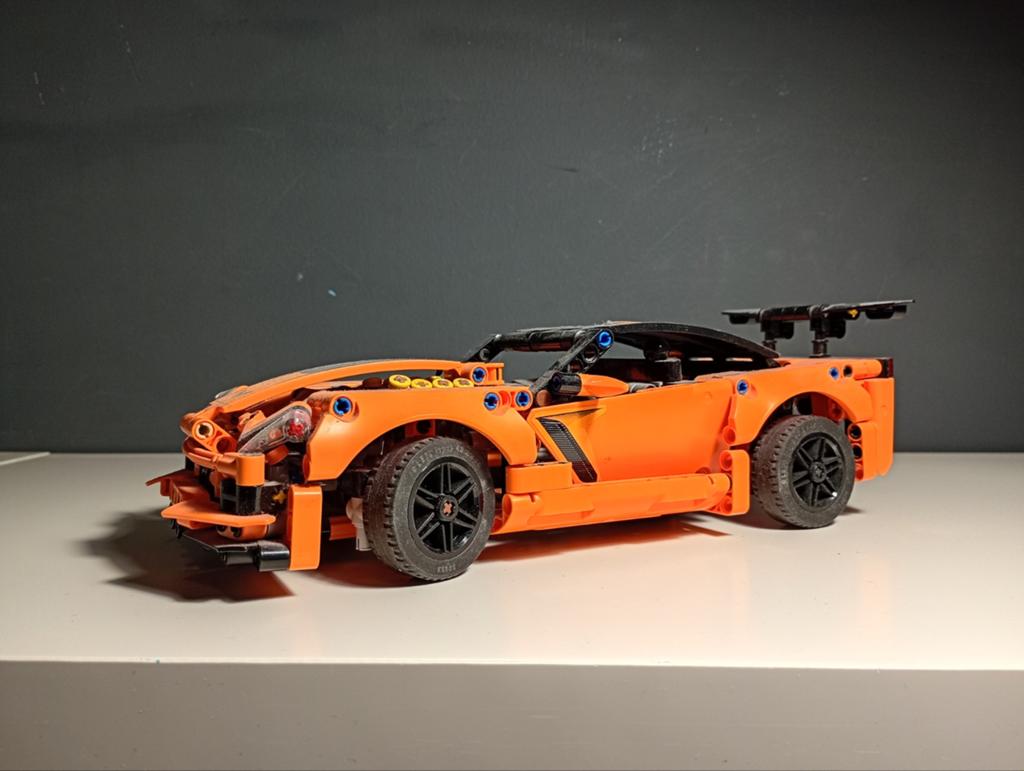 Lego Technic orange race auto., Ophalen of Verzenden, Gebruikt