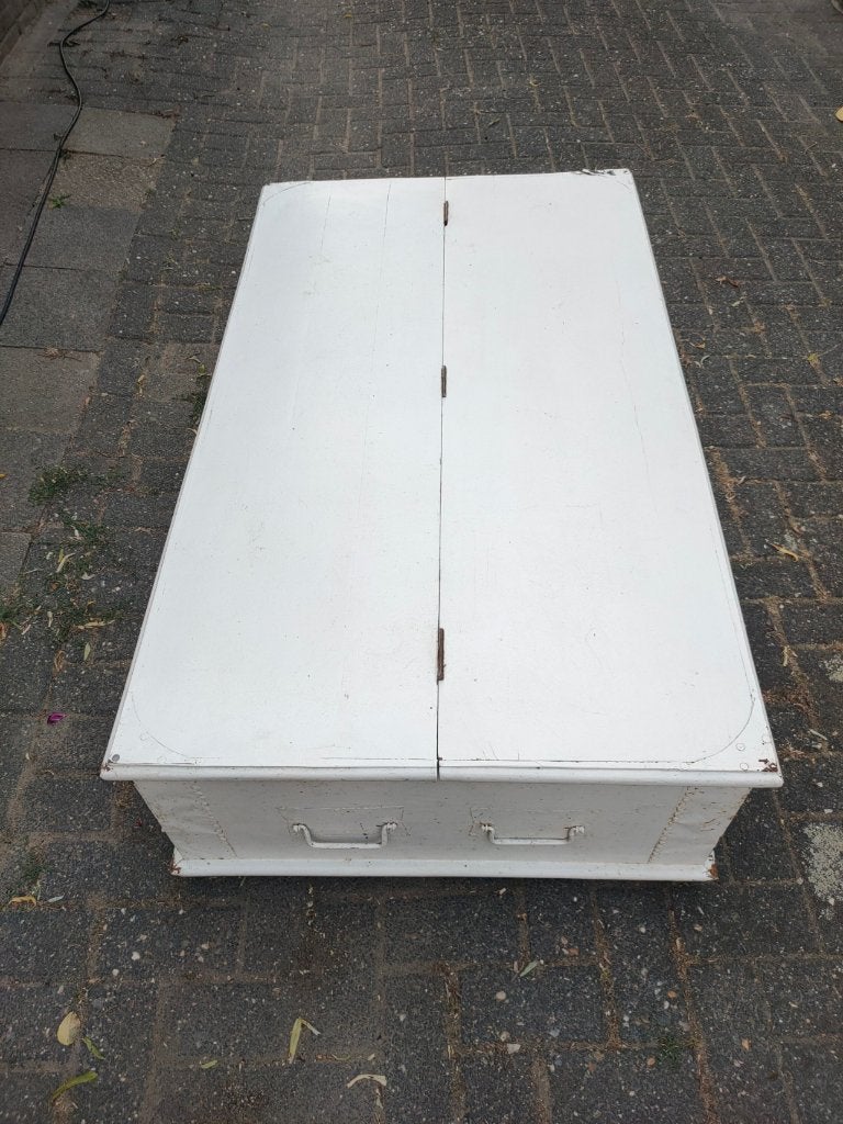 Massieve dekenkist/salontafel, Ophalen, Gebruikt, 100 tot 150 cm, 50 tot 100 cm