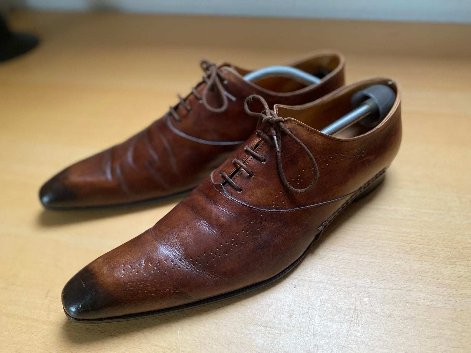 Henrique Enko handgemaakte Italiaanse schoenen cognac, Ophalen of Verzenden, Gedragen, Bruin, Veterschoenen