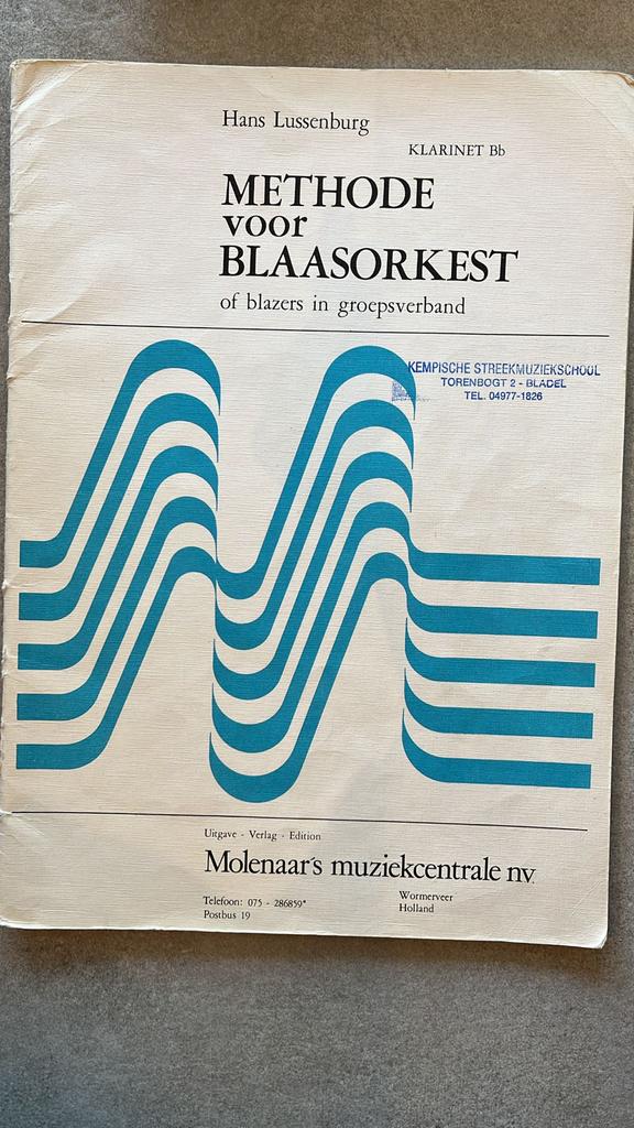 Lesboek Klarinet Bb - Methode voor Blaasorkest, Ophalen of Verzenden, Gebruikt, Overige materialen, Bes-klarinet