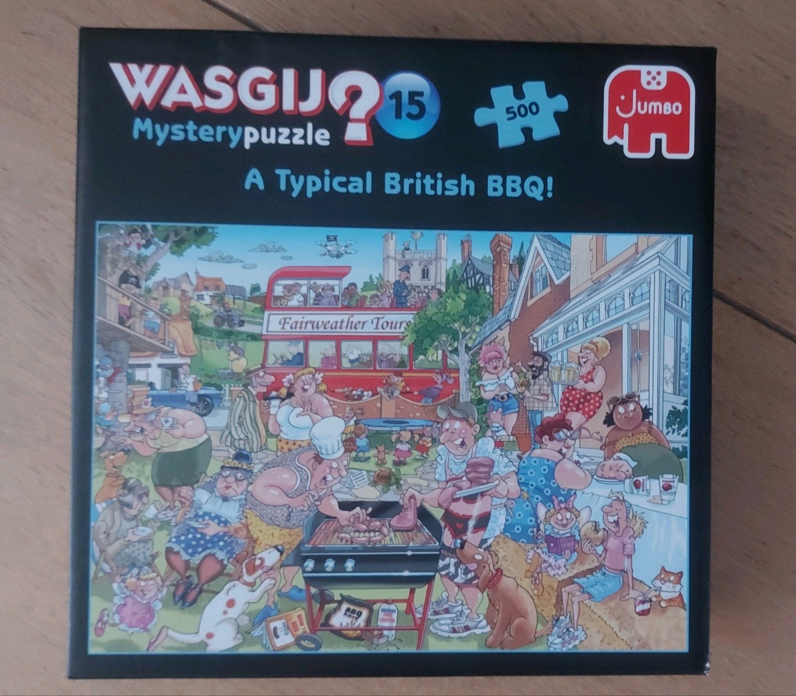 Wasgij puzzel 500 stukjes, a typical britisch bbq, Ophalen of Verzenden, 500 t/m 1500 stukjes, Zo goed als nieuw, Legpuzzel
