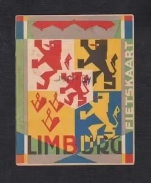 Fietskaart Limburg Provinciewapen Burgers Deventer '29., Ophalen of Verzenden, Zo goed als nieuw